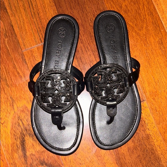 Tory Burch Metal Miller Embellished Sandal - Picture 1 of 6